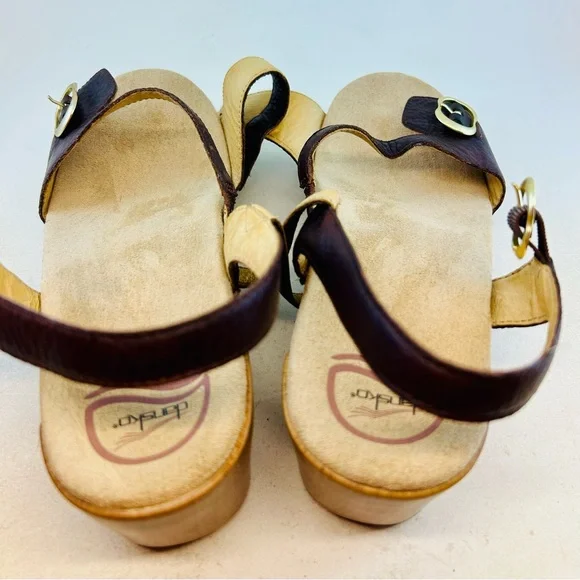 Dansko Brown Leather Ankle Buckle Sandi Clog Sandals, size 41 10.5 11 - Picture 6 of 11